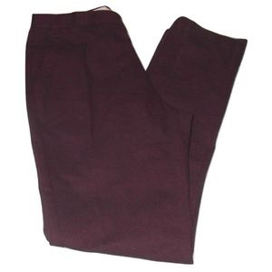 Mens Dark Red Slim Fit Dress Pants 34 x 32 New